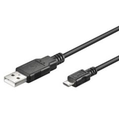 Ewent 1.8m USB Amirco USB B cavo USB 1,8 m USB 2.0 Micro-USB B Nero