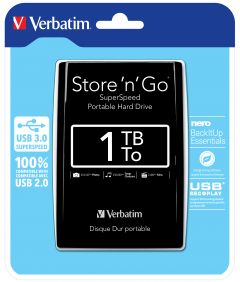 Verbatim Disco rigido portatile Store n Go USB 3.0 da 1 TB Nero